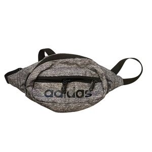Adidas Black Heathered Gray Fanny Pack Bum Bag Crossbody Belt Bag
